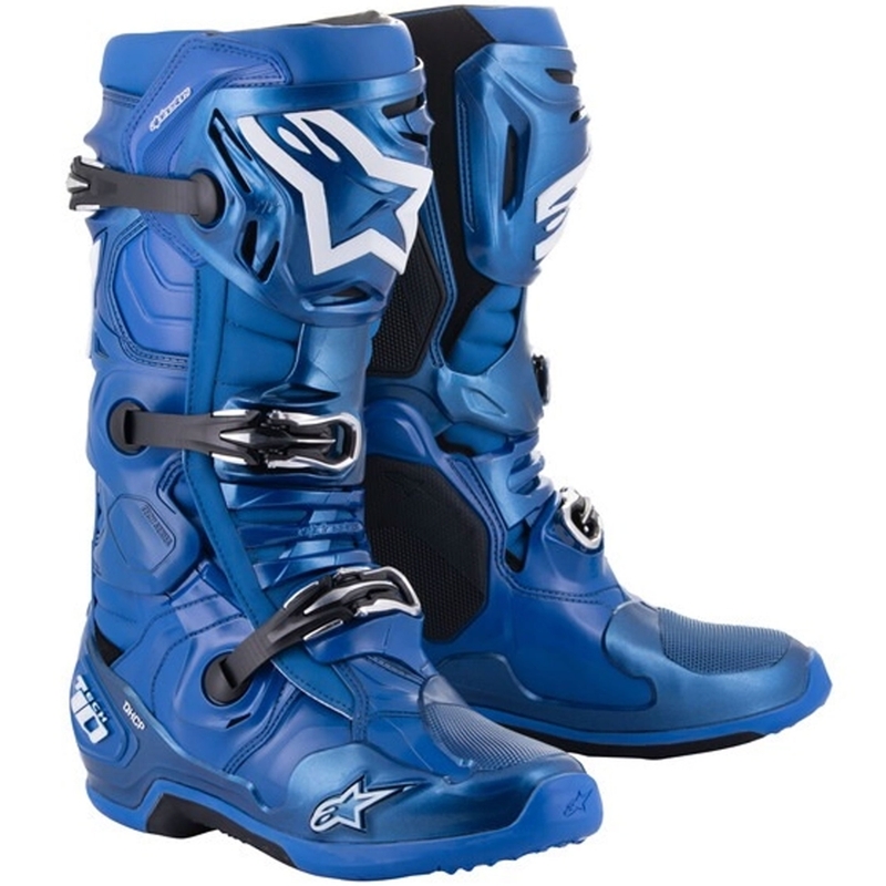 Alpinestars Tech 10 sini-musta-valkoiset moottoripyöräsaappaat