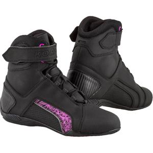 Naisten Kore Velcro 2.0 Moottoripyöräsaappaat musta ja violetti