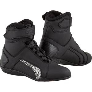 Naisten Kore Velcro 2.0 Mustavalkoiset moottoripyöräsaappaat