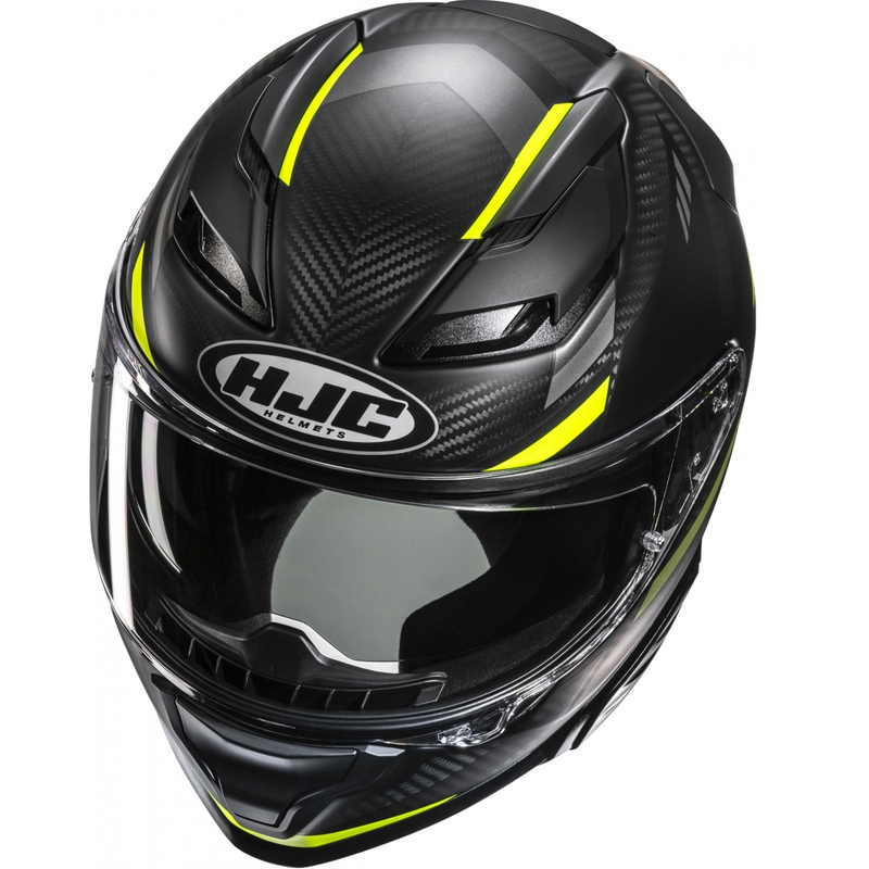 Integroitu moottoripyöräilykypärä HJC F71 CARBON Esira MC3HSF musta-fluo keltainen