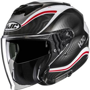 Avoin moottoripyöräilykypärä HJC i31 Depe MC1 musta-valko-punainen