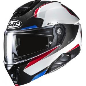 HJC i91 Felio MC21 musta-valko-punainen-punainen-sininen flip-up moottoripyöräilykypärä