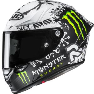 Integroitu moottoripyöräilykypärä HJC RPHA 1 V2 CARBON Snow Diablo MC10SF musta ja valkoinen