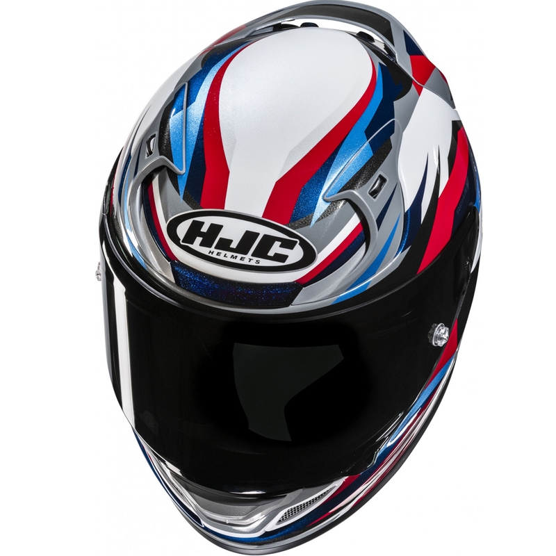 Integroitu moottoripyöräilykypärä HJC RPHA 12 Dravix MC21 valkoinen-musta-sininen-punainen