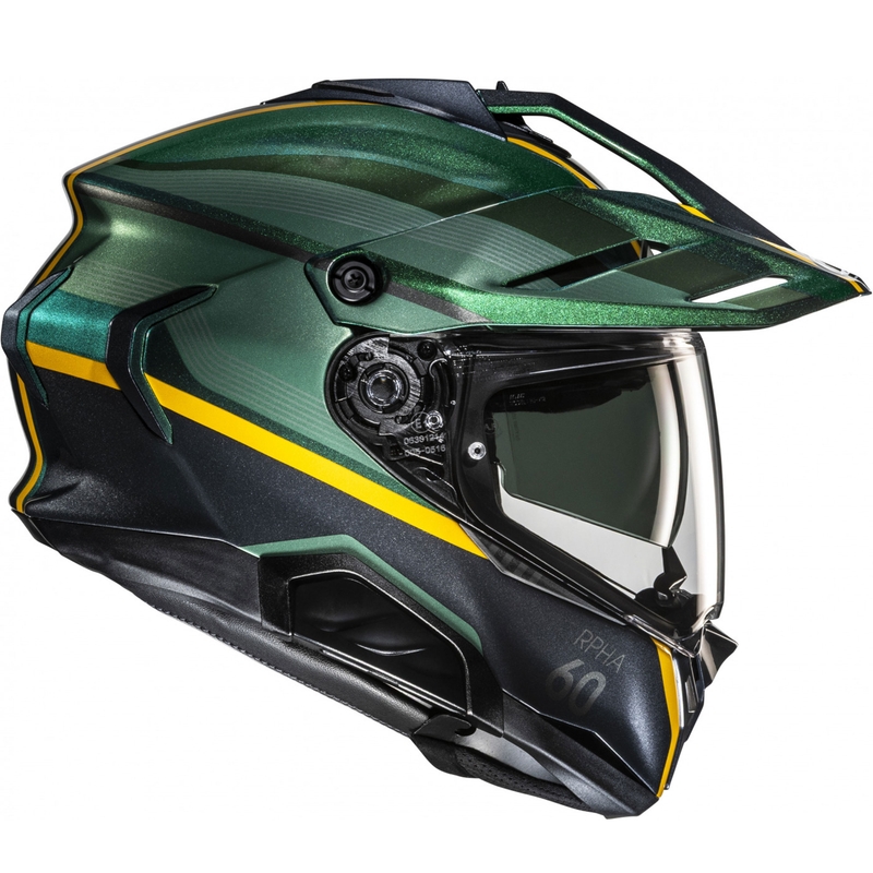 Enduro kypärä moottoripyörälle HJC RPHA 60 Arbre MC4 vihreä-musta-keltainen