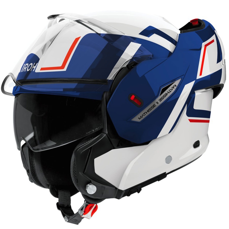 Airoh Mathisse 2 Genius Glossy Blue Red Flip-up moottoripyöräilykypärä