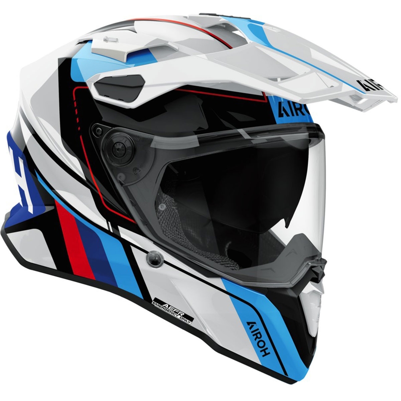 Enduro kypärä Airoh Commander 2 Skip kiiltävä valkoinen