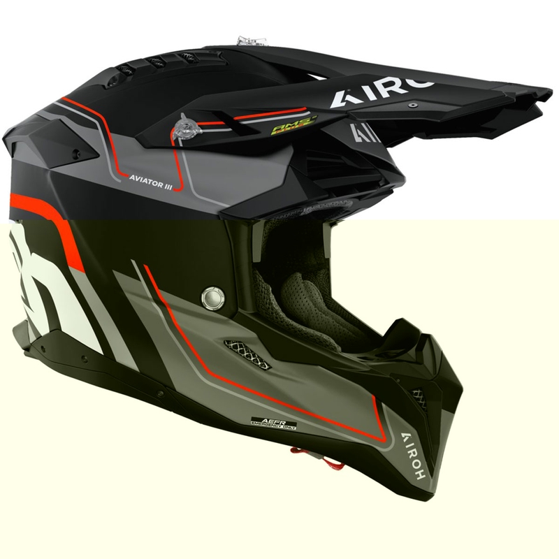 Motocross kypärä Airoh Aviator 3 Leader matta oranssi