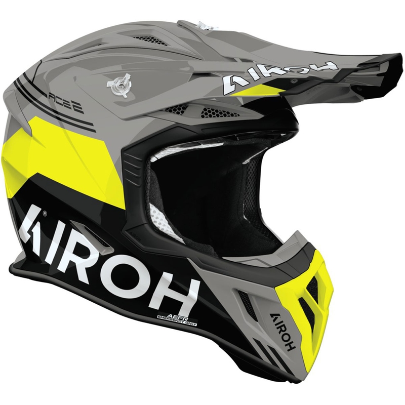 Motocross kypärä Airoh Aviator ACE 2 Fury kiiltävä keltainen