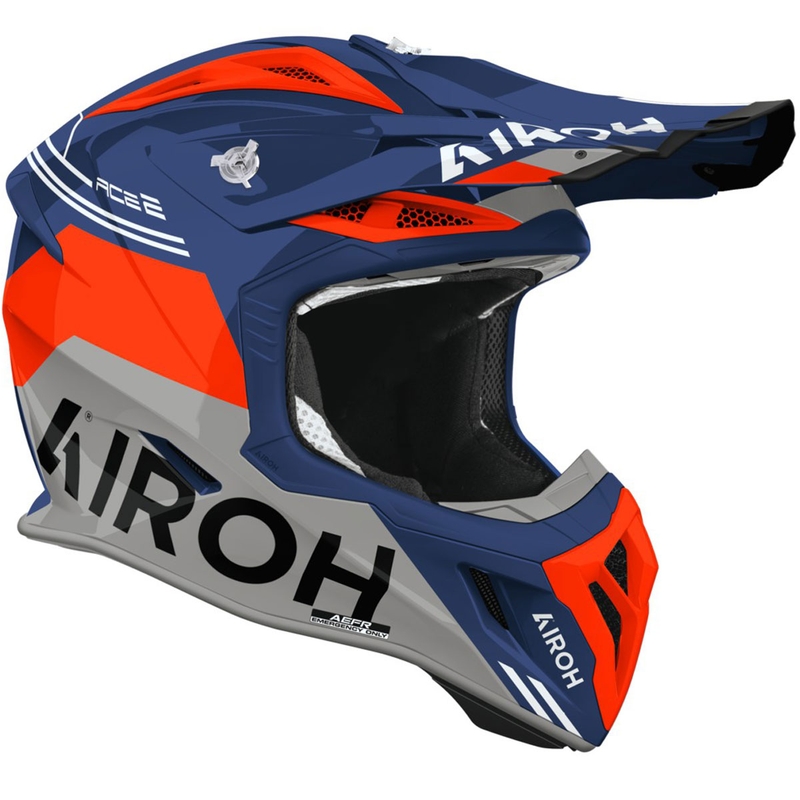 Motocross kypärä Airoh Aviator ACE 2 Fury kiiltävä syaani-punainen