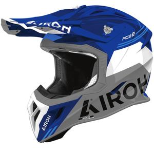 Motocross kypärä Airoh Aviator ACE 2 Fury kiiltävä sininen
