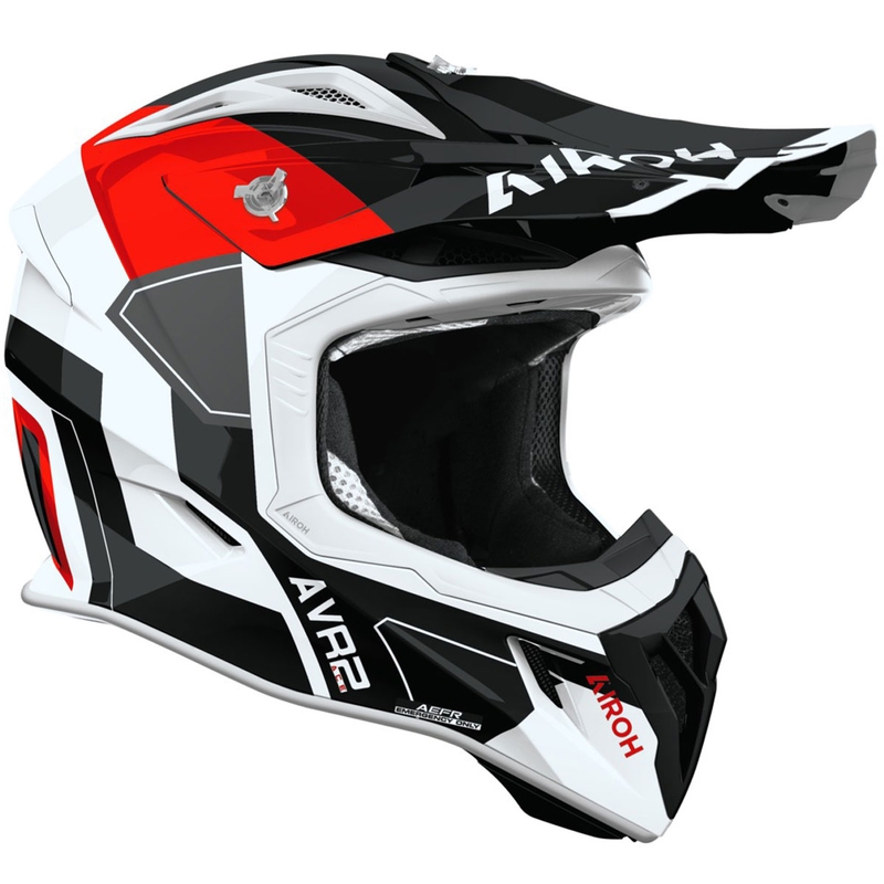 Motocross kypärä Airoh Aviator ACE 2 Shield kiiltävä punainen