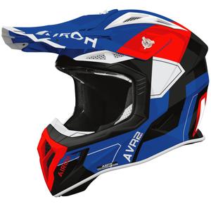 Motocross kypärä Airoh Aviator ACE 2 Shield kiiltävä sininen-punainen
