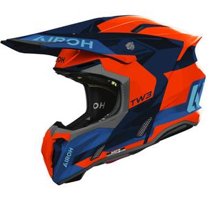 Motocross kypärä Airoh Twist 3 Fancy kiiltävä fluo-oranssi-sininen