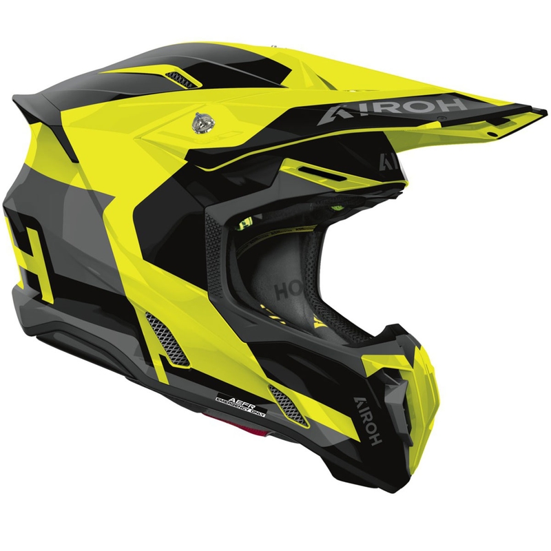 Motocross kypärä Airoh Twist 3 Fancy kiiltävä fluo keltainen