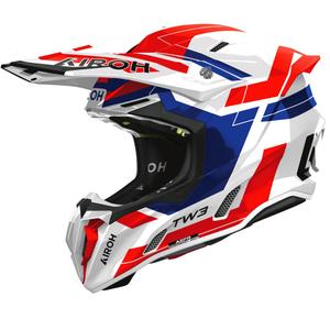 Motocross kypärä Airoh Twist 3 Dynasty kiiltävä sinipunainen - punainen