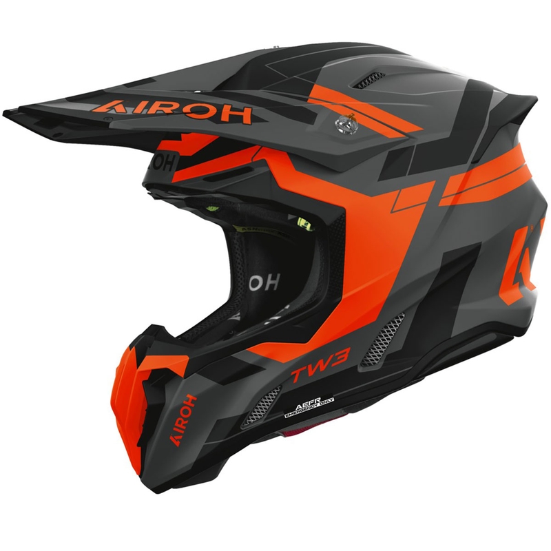Motocross kypärä Airoh Twist 3 Dynasty matt fluo oranssi