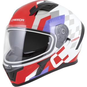 Cassida Orbit Track fluo punainen-valkoinen-violetti-musta integraalinen moottoripyöräilykypärä