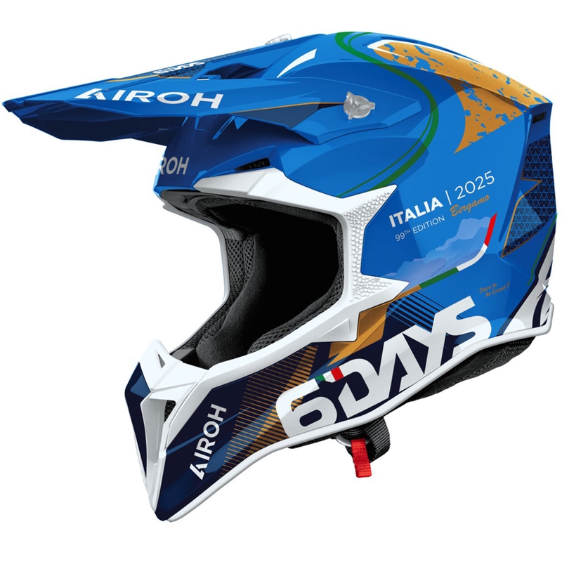 Motocross kypärä Airoh Wraaap 6DAYS ® ITALIA kiiltävä