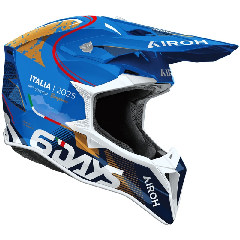 Motocross kypärä Airoh Wraaap 6DAYS ® ITALIA kiiltävä