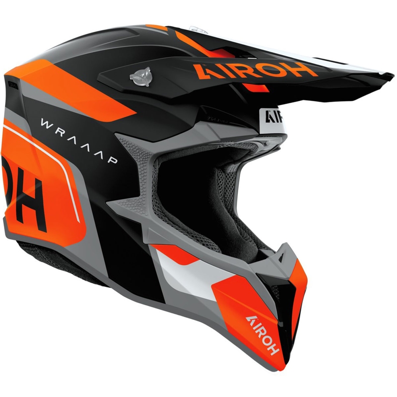 Motocross kypärä Airoh Wraaap Conquer matta oranssi