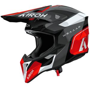Motocross kypärä Airoh Wraaap Conquer kiiltävä punainen