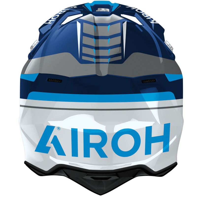Motocross kypärä Airoh Wraaap Conquer kiiltävä sininen