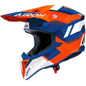 Motocross kypärä Airoh Wraaap Vision kiiltävä oranssi-sininen