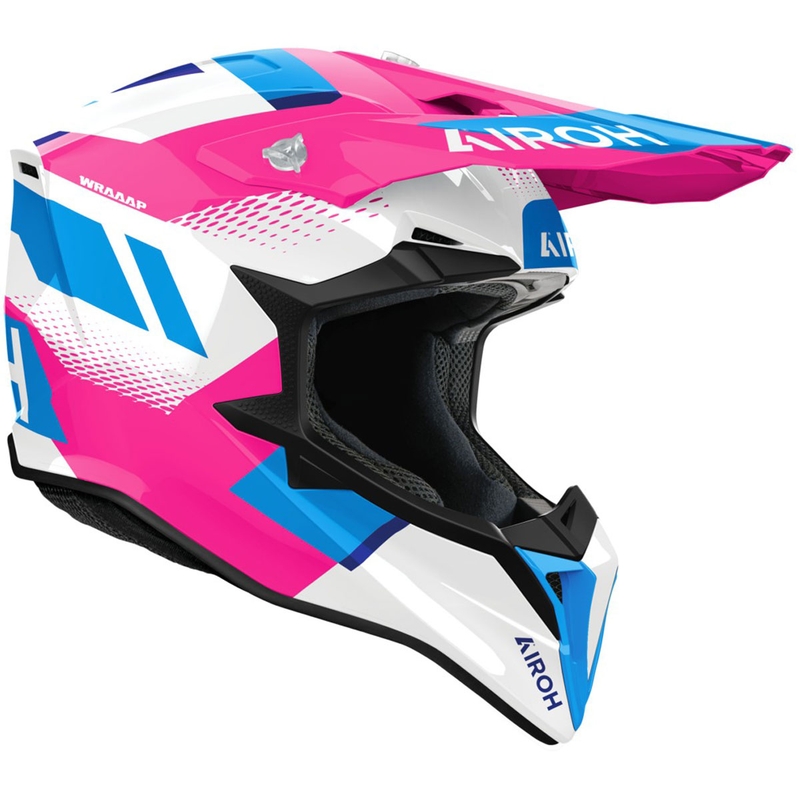 Motocross kypärä Airoh Wraaap Vision kiiltävä vaaleanpunainen