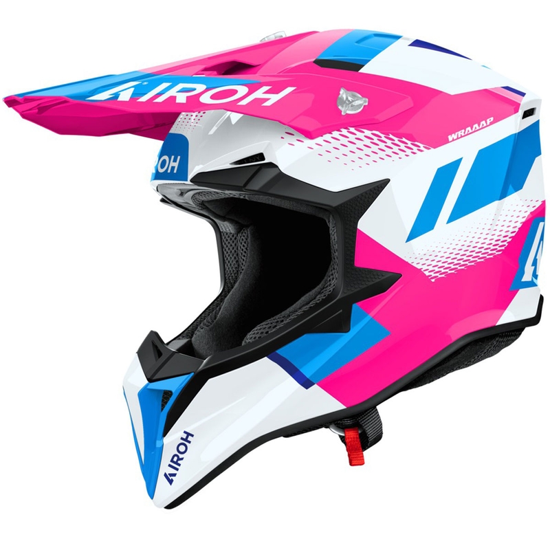 Motocross kypärä Airoh Wraaap Vision kiiltävä vaaleanpunainen