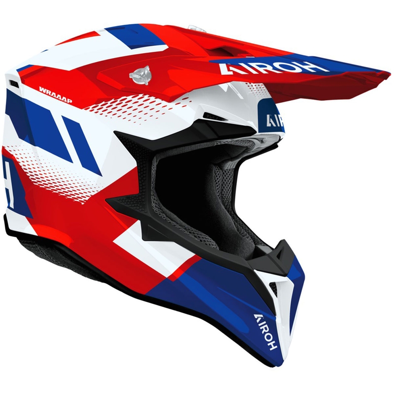 Motocross kypärä Airoh Wraaap Vision kiiltävä punainen-sininen