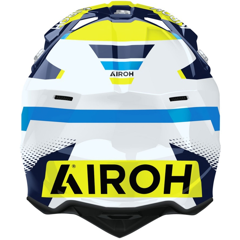 Motocross kypärä Airoh Wraaap Vision kiiltävä keltainen-sininen