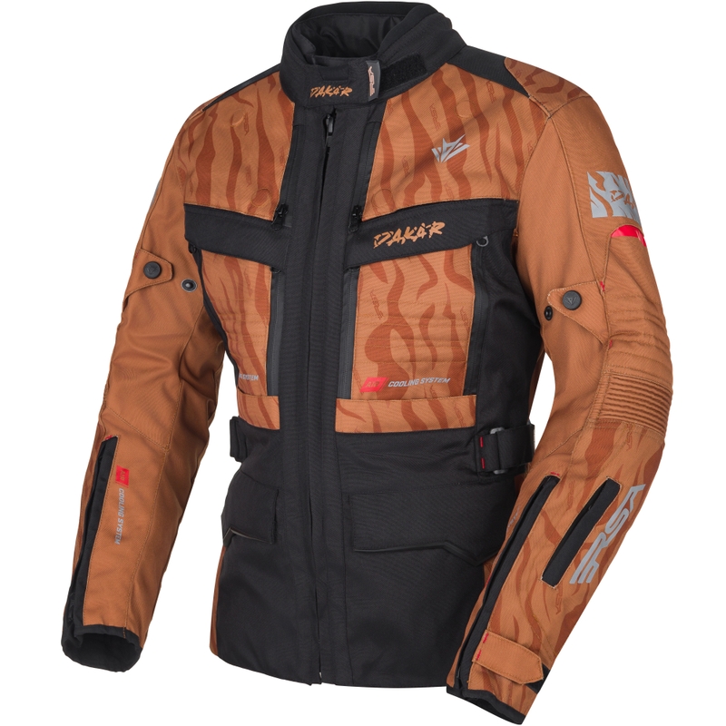 Naisten RSA Dakar 2 moottoripyörätakki hiekka-musta-punainen