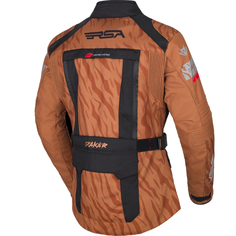 Naisten RSA Dakar 2 moottoripyörätakki hiekka-musta-punainen