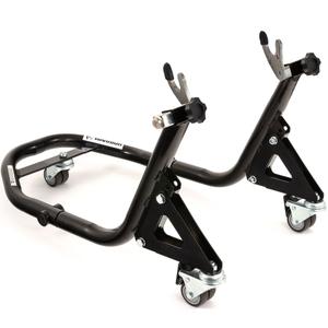 Takimmainen siirrettävä moto-teline haarukoilla R-TECH-rullia varten.