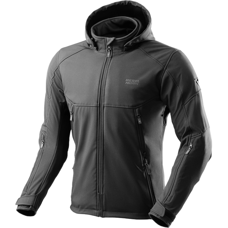 Softshell Moottoripyöräily takki Rebelhorn Slash Musta