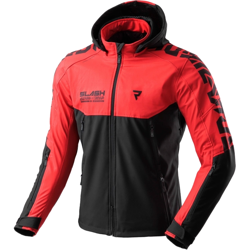 Rebelhorn Slash musta-punainen softshell-moottoripyörätakki