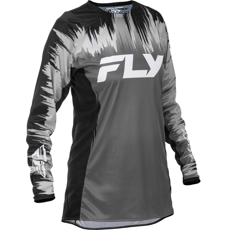 Naisten motocross paita FLY Racing Lite musta-harmaa-valkoinen