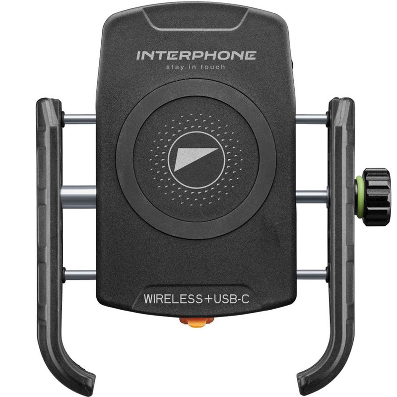 Interphone Crab -puhelimen pidike langattomalla latauksella ja USB-C:llä musta