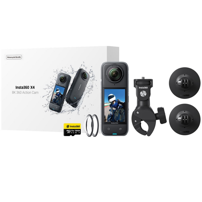 Insta360 X4 Moottoripyöräpaketti Toimintakamera Musta