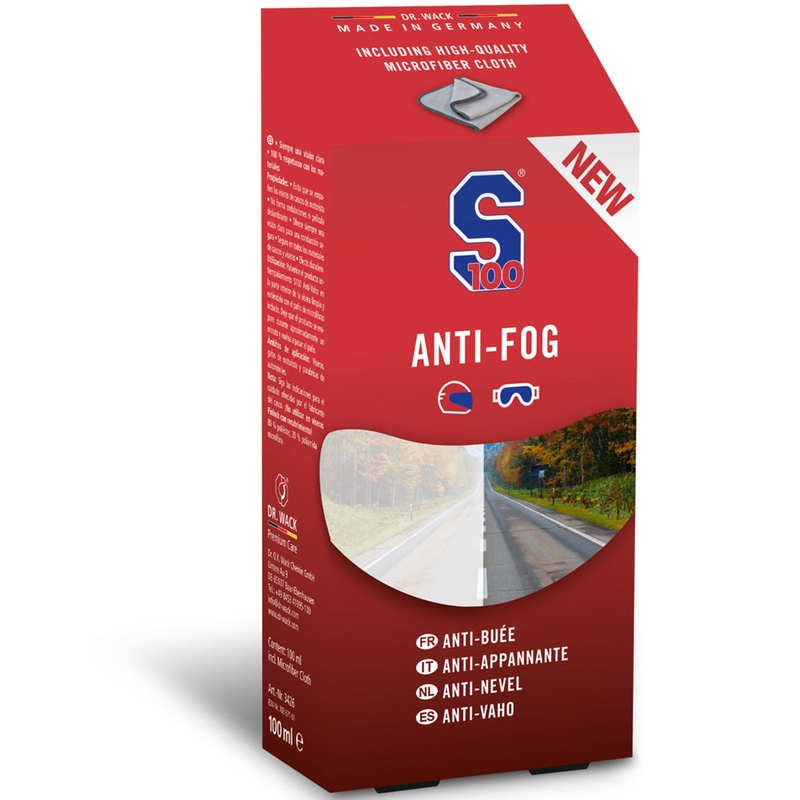 S100 Anti-Fog Anti-Fog Tuote, joka sisältää mikrokuituliinan 100 ml
