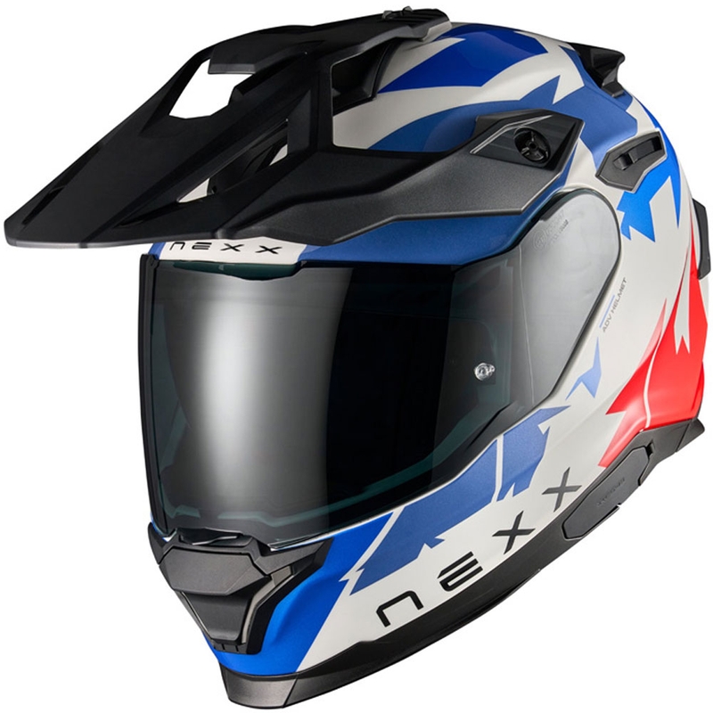 Enduro-moottoripyöräilykypärä NEXX Y.TRAVL Primal sininen-punainen