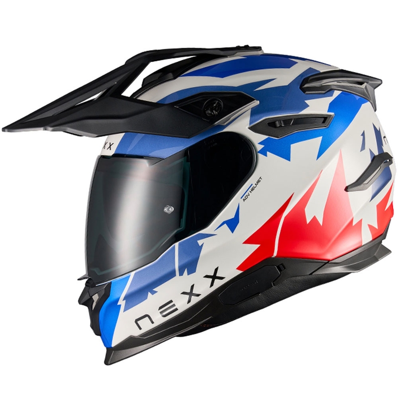 Enduro-moottoripyöräilykypärä NEXX Y.TRAVL Primal sininen-punainen