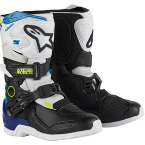 Alpinestars Tech 3S Kids valko-musta-siniset moottoripyöräsaappaat