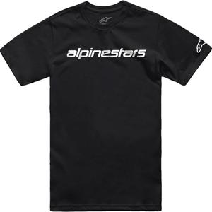 T-paita Alpinestars Linear Wordmark 2.0 CSF musta ja valkoinen