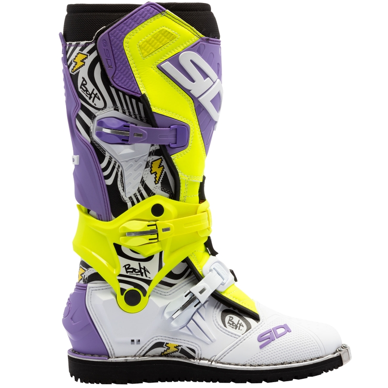 Moottoripyöräsaappaat SiDi Crossair HD End BB002 violetti-kelta-valkoinen