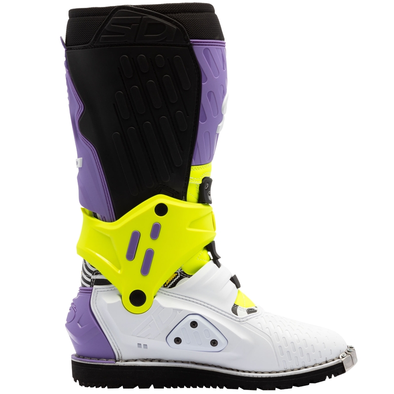 Moottoripyöräsaappaat SiDi Crossair HD End BB002 violetti-kelta-valkoinen