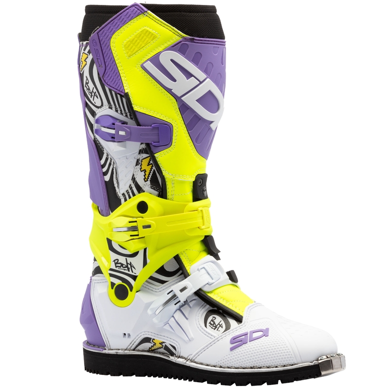 Moottoripyöräsaappaat SiDi Crossair HD End BB002 violetti-kelta-valkoinen