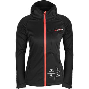 Naisten MotoZem Racing Team musta ja punainen softshell-takki