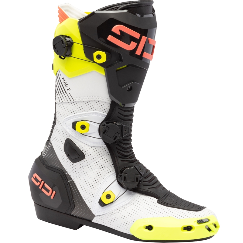 Moottoripyöräsaappaat SiDi MAG 2 Air fluo keltainen-fluo koralli